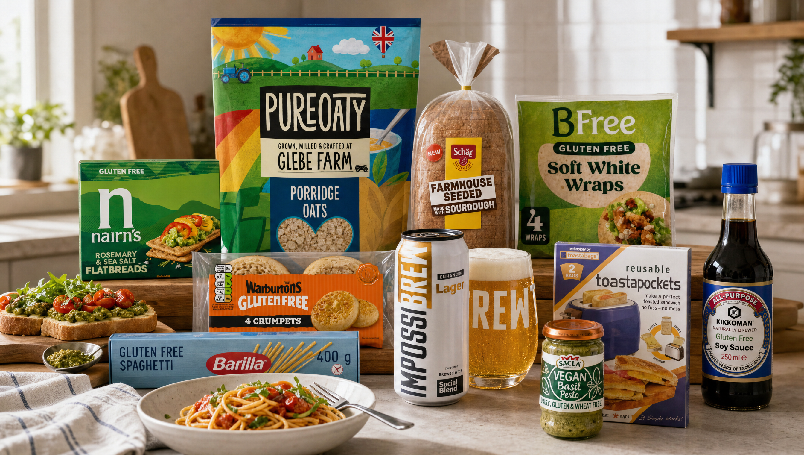 Best gluten free products UK in 2026 editorial product stack with IMPOSSIBREW Enhanced Lager