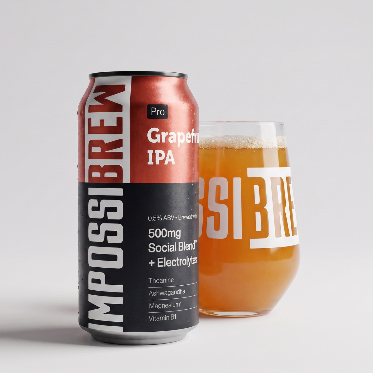 IMPOSSIBREW Pro Grapefruit IPA can and glass secondary product image